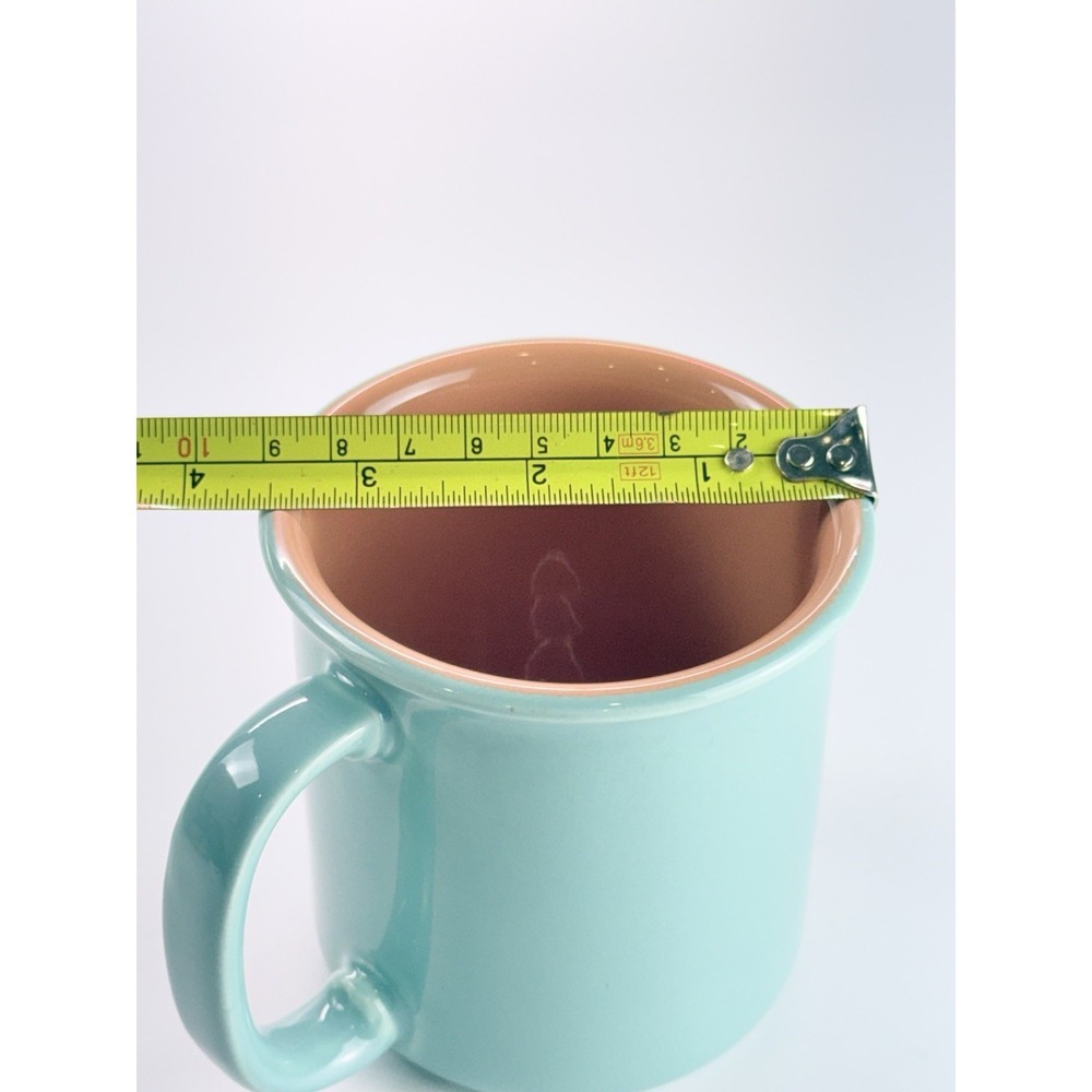 Italian Pagnossin Coffee Mug Turquoise/Teal Terracotta/salmon Tea Cup‎ - Picture 6 of 7